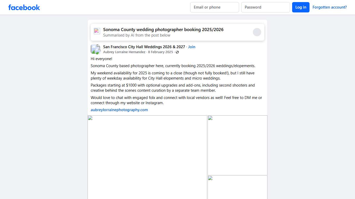 San Francisco City Hall Weddings 2026 & 2027 Hi everyone! Facebook